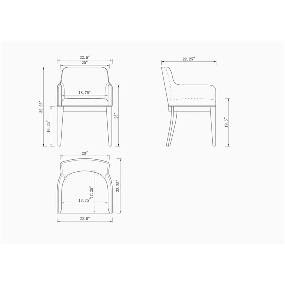 Gansevoort Modern Faux Leather Dining Armchair