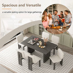 Harper & Bright Designs Farmhouse 7 Pieces Extendable Dining Table Set for 6, Solid Wood Kitchen Table with Butterfly Leaf and 6 Upholstered Chairs, Brown