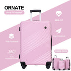 Tripcomp Luggage 3 Piece Set,Suitcase with Spinner Wheels Hardside Lightweight Luggage 20in24in28in.(Blue)