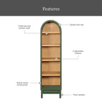 Better Homes & Gardens Juliet Narrow Arch Bookcase, Deep Green and Light Honey