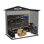 Clouddwell 6 ft. x 4 ft. Outdoor Storage Shed, Metal Garden Shed with Lockable Doors & Sloped Roof for Backyard, Patio, Poolside