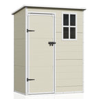 UDPATIO Outdoor Storage Shed 5x3 FT, Resin Garden Shed for Backyard, Patio, Lawn, Grey & White