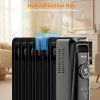 VECUKTY 1500W Oil Radiator Heater, Electric Oil Filled Space Heater Radiator with Remote Control,Child Lock,3 Modes,Overheat & Tip-Over Protection��24h Timer Digital Thermostat,Black