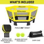 GoSports Pickle 360 Game Set - Pickleball Meets Roundnet - Outdoor Lawn, Beach Paddle Ball Game