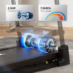 SKOK 2.5HP Foldable Treadmill, 300lb Capacity, 12 Programs, Portable Home Office Walking Machine