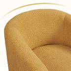 Yaheetech Upholstered Club Chair Accent Barrel Chair, Ivory