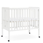 Delta Children Lee Portable Folding Mini Crib with 1.5-Inch Mattress - Greenguard Gold Certified, Bianca White