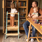 HARPPA Foldable Toddler Kitchen Tower, Standing Tower for Kids Age 1.5-6 Years, White