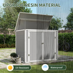 UDPATIO Outdoor Storage Shed 5x3 FT, Resin Garden Shed for Backyard, Patio, Lawn, Grey & White