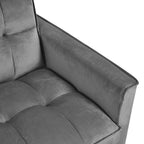 Gewnee 55'' Modern Convertible Velvet Sofa Bed with Pull-Out Twin Bed, Adjustable Backrest for Living Room, Office (Dark Gray)