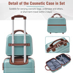 DUOSONG Hardshell Luggage Sets 4 Pieces 20"+24"+28" Luggages And Cosmetic Case Spinner Suitcase With Tsa Lock Lightweight White ABS Travel Luggage Hard Case