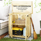 Outsunny Outdoor Garden Shed, Wooden Backyard Shed with Metal Tabletop, Shelf and 2 Doors for Patio, Lawn, Gray