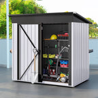 UFORIC 5x3ft Outdoor Storage Shed,Metal Garden Organizer, Lockable Door,Backyard,Garden,Dark Gray
