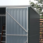 Outsunny 4.6' x 9' Metal Outdoor Storage Shed, Garden Utility Tool House with Double Lockable Doors for Backyard, Patio, Lawn, Garage, White