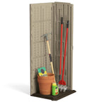 Suncast 22 Cubic Feet All-Weather Vertical Tall Outdoor Storage Shed, Brown