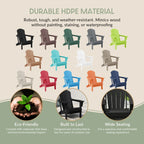 Westintrends Outdoor Folding HDPE Adirondack Chair, Patio Seat, Weather Resistant, Dark Brown