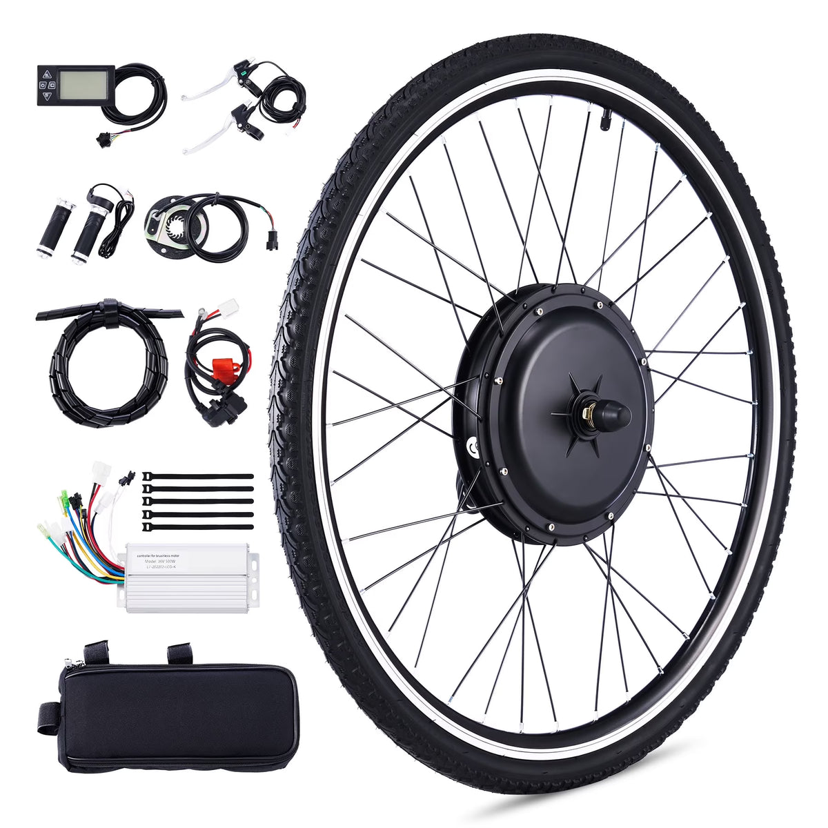 Viribus Electric Bike Conversion Kit 26" Rear Wheel 1000W Hub Motor LCD eBike DIY Set