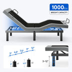 Raffle Pinker Adjustable Bed Frame Twin Size Power Bed Base Frame with Massage,Silent Dual Motors,Head & Foot Incline