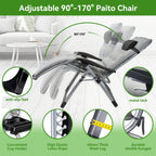 VECUKTY XXL Oversize Zero Gravity Chair - 500lb Capacity, 33-Inch Wide Padded Seat, Folding Travel Recliner for Outdoor / Indoor Use - Patio, Lawn, Black, Portable and Heavy Duty