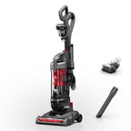 Hoover Rewind Pet Bagless Upright Vacuum Cleaner, Pet Friendly, Automatic Cord Rewind, Multi-Surface and Above Floor Cleaning, UH77410V, Gray & Red