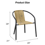Gaildon Pack Medium Brown Rattan Indoor-Outdoor Restaurant Stack Chair | Versatile and Stylish Seating