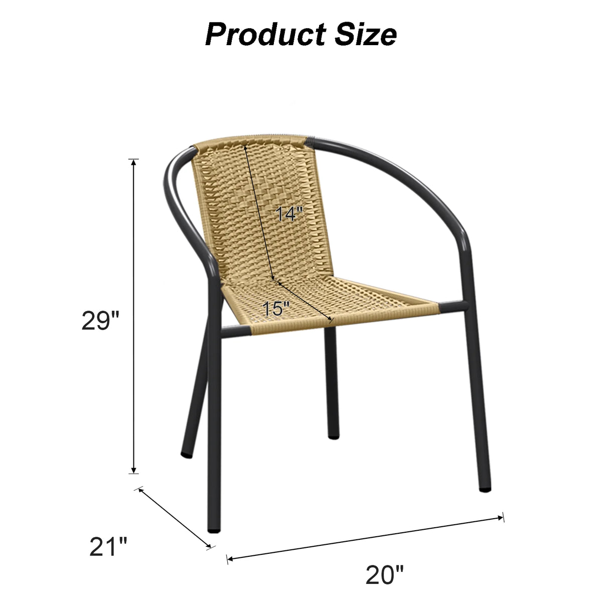 Gaildon Pack Medium Brown Rattan Indoor-Outdoor Restaurant Stack Chair | Versatile and Stylish Seating