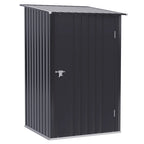 Outsunny 4.6' x 9' Metal Outdoor Storage Shed, Garden Utility Tool House with Double Lockable Doors for Backyard, Patio, Lawn, Garage, White
