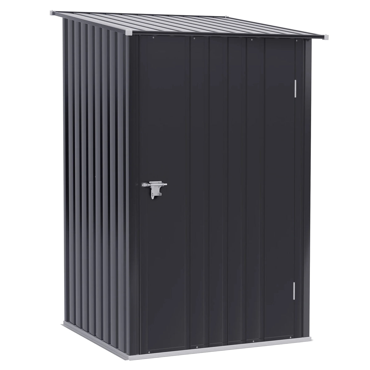 Outsunny 4.6' x 9' Metal Outdoor Storage Shed, Garden Utility Tool House with Double Lockable Doors for Backyard, Patio, Lawn, Garage, White
