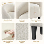 Yaheetech Upholstered Club Chair Accent Barrel Chair, Ivory