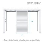 Mirador 10'x10' 111S Outdoor Pergola Accessories-Aluminum Fixed Shutter Wall, Dark Gray