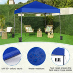 Renwick 8x8 Ft Instant Pop Up Canopy with One Push To Lock Setup Mechanism, Blue