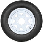 WEIZE ST175/80D13 Trailer Tires With 13" White Wheel - 5 on 4-1/2 - Load Range C, 6PLY, Set Of 2