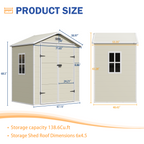 UDPATIO Outdoor Storage Shed 5x3 FT, Resin Garden Shed for Backyard, Patio, Lawn, Grey & White