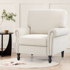 COOLHUT Modern Accent Chair Armchair, Linen Fabric Upholstered Comfy Single Sofa with Solid Wood Frame for Living Room, Gray