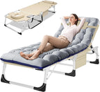Slsy Folding Lounge Chair, 5-Position Adjustable Outdoor Reclining Chair, Folding Sleeping Bed Cot, Folding Chaise Lounge Chair for Pool Beach Patio Sunbathing