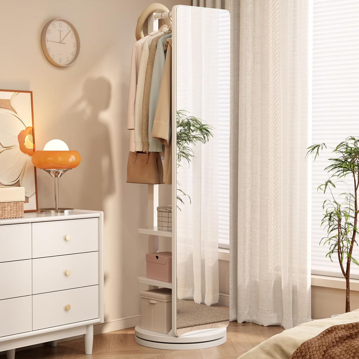 Full-Length Mirror on Rubber Wood Frame 65.7 x 17.7 Inches Ideal for Dressing Rooms and Living Spaces for Versatile Use