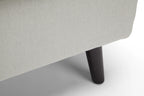OFM Mid Century Modern Tufted Fabric Storage Ottoman, Walnut Legs, in Beige