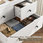EnHomee White Dresser for Bedroom with 10 Drawers Modern Wood Dressers Chests of Drawers Wide Dresser for Adults