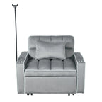 Gewnee 55'' Modern Convertible Velvet Sofa Bed with Pull-Out Twin Bed, Adjustable Backrest for Living Room, Office (Dark Gray)