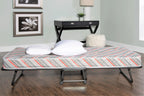 Linon Torino Folding Rollaway Guest Bed with 4" Innerspring Mattress, Cot