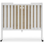Delta Children Lee Portable Folding Mini Crib with 1.5-Inch Mattress - Greenguard Gold Certified, Bianca White