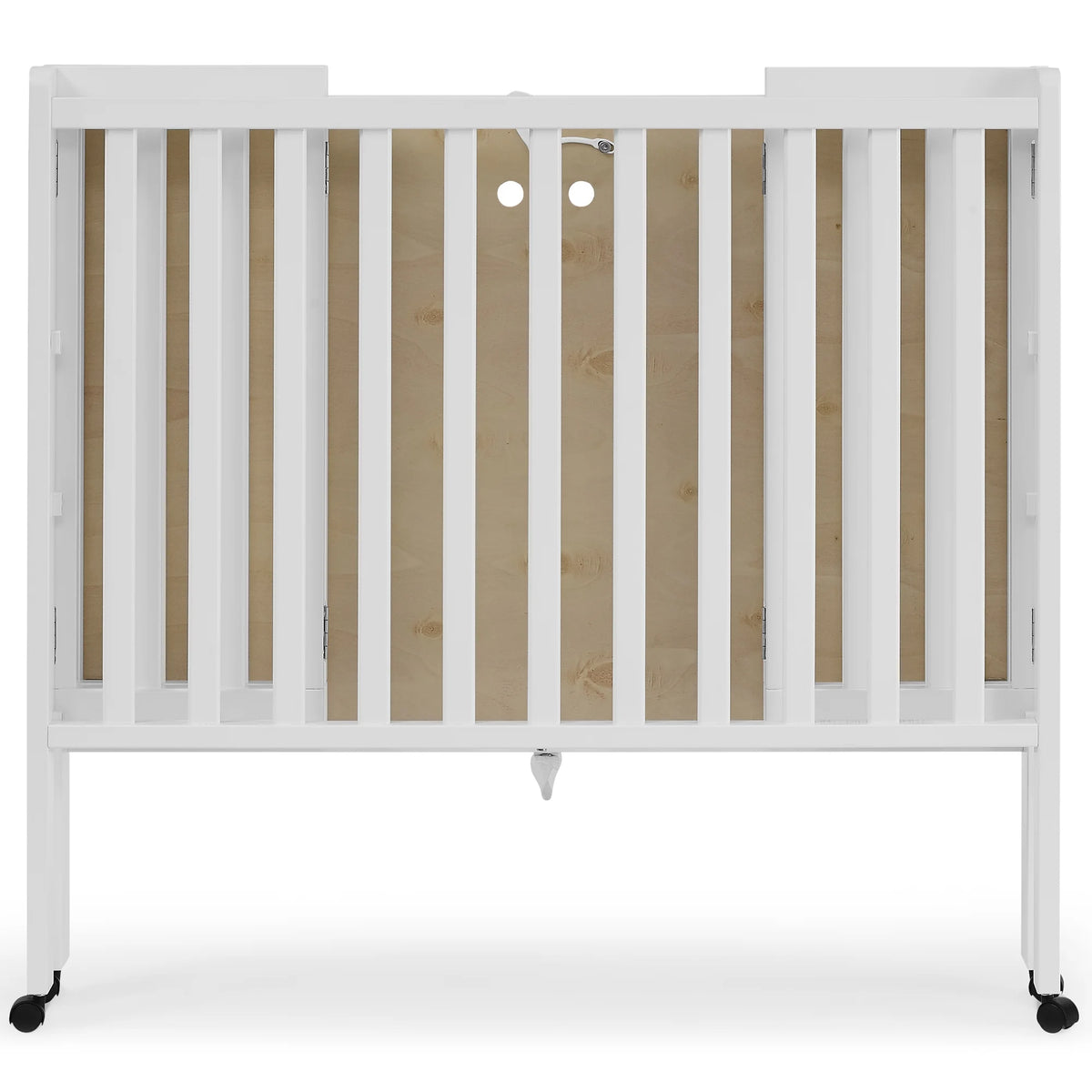 Delta Children Lee Portable Folding Mini Crib with 1.5-Inch Mattress - Greenguard Gold Certified, Bianca White