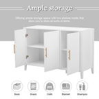 Black Accent Cabinet, Atumon Storage Cabinet Furniture, Modern Buffet Sideboard, Wooden Accent Cabinet with 3 Doors, Accent Storage Cabinet for Entryway Hallway Living Room, 48"L x 17.7"W x 31.9"H