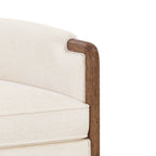 My Texas House Campbell Wood Accent Chair, Cream Fabric