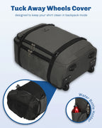 Hynes Eagle 22" Hybrid Carry-On Luggage, Softside Rolling Backpack, Grey