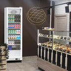 Garvee Commercial Refrigerator,12.4 Cu.ft Display Fridge Merchandiser Upright Beverage Cooler,Single Glass Door Fridge with Adjustable Shelves & LED Lighting,Black