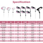 Ultimate Women’s Complete Golf Club Set Golf Club Package Set w/ Rain Hood, Right Hand Purple
