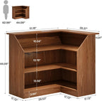 Tribesigns Bar Cabinet, L-Shaped Home Bar Table with Stemware Racks
