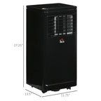 HOMCOM 8,000 BTU Portable Air Conditioner Fan with Remote for Rooms Up to 344 Sq. Ft., Evaporative Cooler, Home AC Unit with Dehumidifier, Black