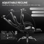 JONPONY Big and Tall 500LBS Gaming Chair, Ergonomic Design, Gamer Chair PU Leather with Footrest and Lumbar Support, High Back Office Chair Support 8 Hours Long Sitting,Red Computer Chair,Red